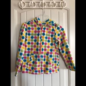 Girls polka dot fleece jacket.